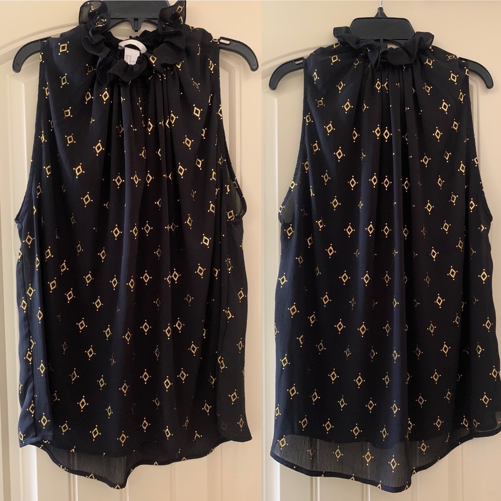 H&M black and gold tank top size 10